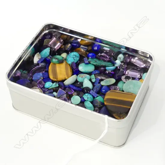 TIN ASSORTED GEMSTONES A/F 