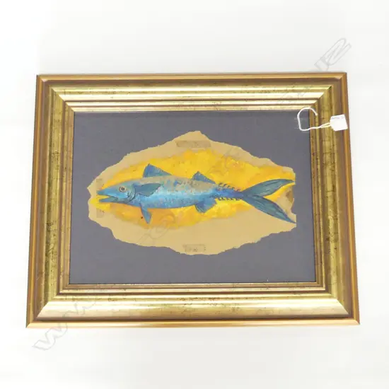 GERALDINE BRADDOCK ACRYLIC "FISH NO.1" 210 X 330mm framed under glass