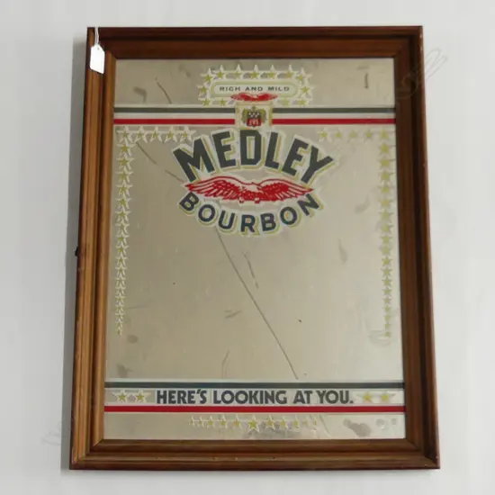 NOVELTY MIRROR 'MEDLEY BOURBON - HERE'S LOOKING AT YOU' 580x445mm