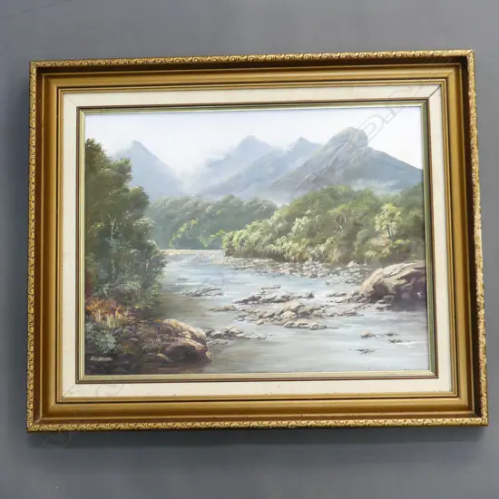 D. CASSE 'KAUAERANGA VALLEY' OIL ON BOARD 1986 340x445mm