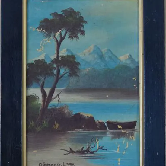 CDG (NZ), DIAMOND LAKE, OIL ON BOARD, INITIALLED, 260mmx 170mm