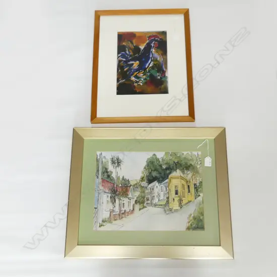 2 PRINTS. LAWRENCE 'OLD BULLOCK RD' & 'ROOSTER'