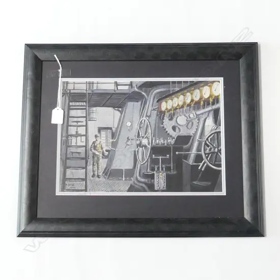 B. ARIS 'S.S 'WOLFSBURG' MAIN ENGINES STARTING PLATFORM' GOAUCHE 1920 240x345mm