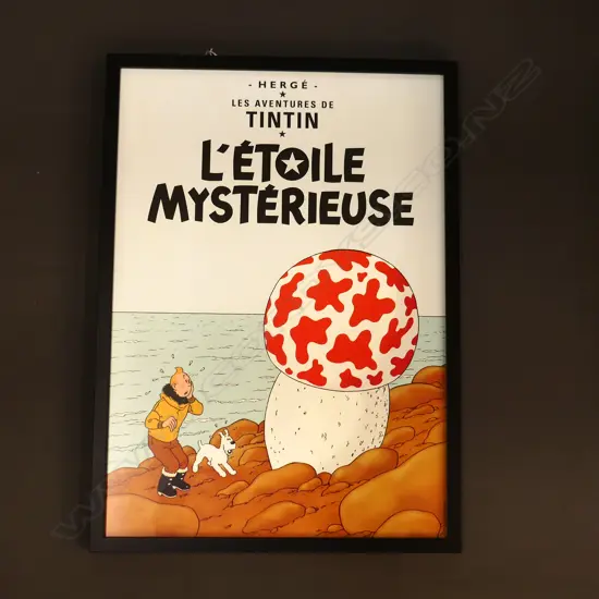TINTIN COVER L'ESTOILE MYSTERIEUSE FRAMED POSTER H.173MM X W.153MM