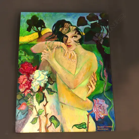 IAN KINGSTONE 'GAUGUIN'S GARDEN' OIL ON CANVAS, SIGNED KINGSTONE 09  765 X 2020MM