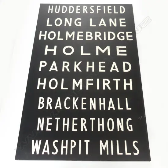 VINTAGE STYLE UK BUS BLIND 'HUDDERSFIELD' ETC 1370x860mm
