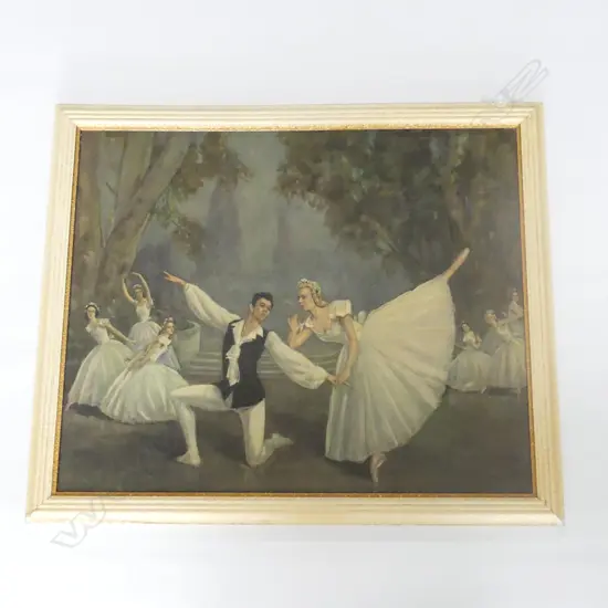 LG RETRO FRAMED BALLET PRINT 'LES SYLPHIDES, BALLERINA BY AMBROSE GRIFFIN 540 X 445MM