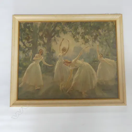 RETRO FRAMED BALLET PRINT; BALLET FANTASY BY AMBROSE GRIFFEN 470 X 380MM