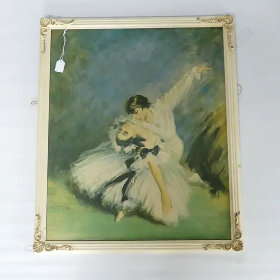 RETRO BALLET PRINT - CARLOTTA EDWARDS 'MARGOT FONTEYN & RUDOLF NUREYEV IN 'MARGUERITE & ARMAND' 600x500mm