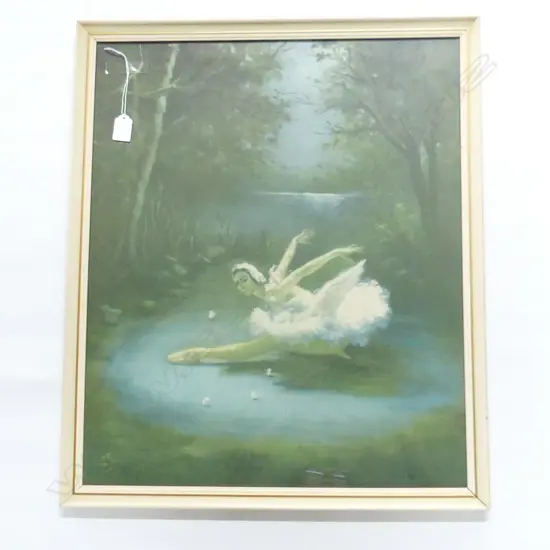 CARLOTTA EDWARDS RETRO BALLET PRINT - ALICIA MARKOVA IN LE CYGNE' 595x495mm