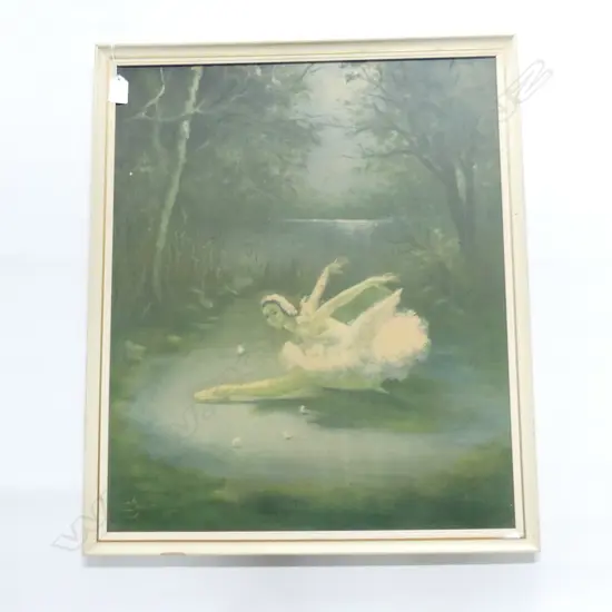 CARLOTTA EDWARDS RETRO BALLET PRINT - ALICIA MARKOVA IN LE CYGNE' 600x500mm