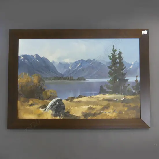 BRIAN BAXTER 'LAKE TEKAPO' OIL ON CANVAS SIGNED & DATED '76 590x900mm