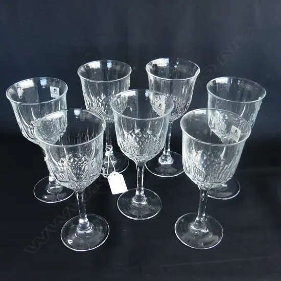 7 LUMINAE SPANISH CRYSTAL WINE GLASSES H. 165MM