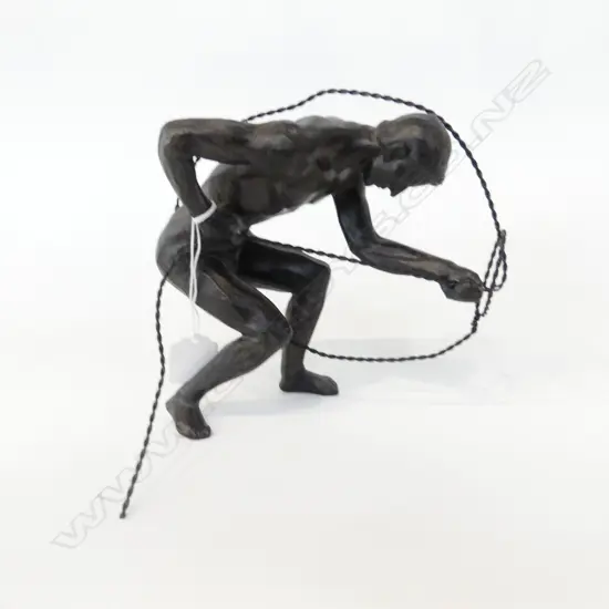 BRONZED RESIN CLIMBER SCULPTURE H.200mm