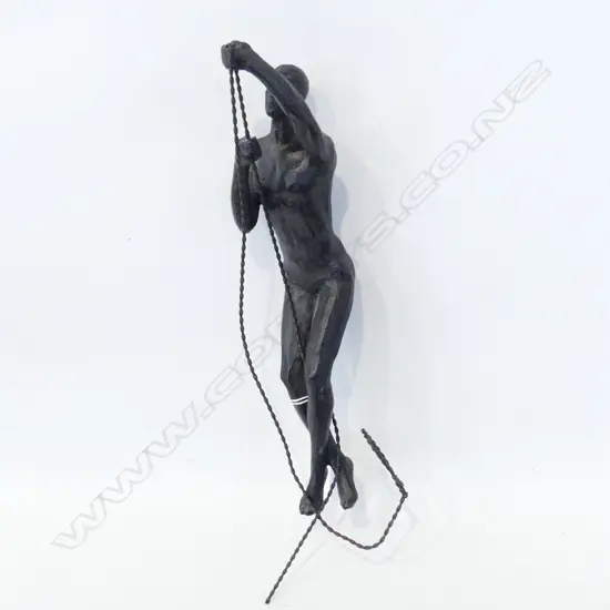 BRONZED RESIN CLIMBER SCULPTURE H.280mm