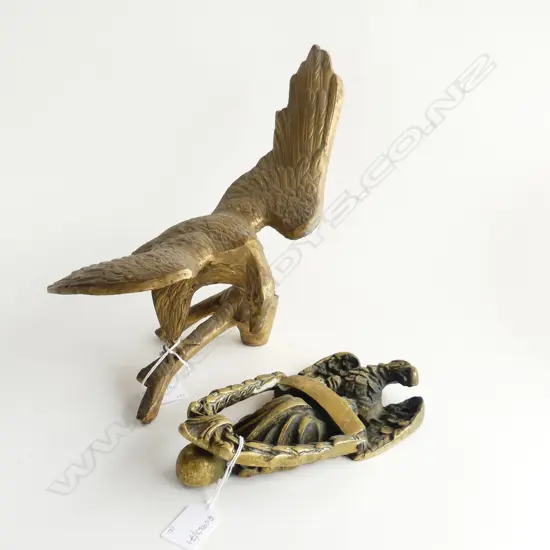 BRASS EAGLE AND BRASS DOOR KNOCKER H 270 MM