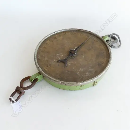 BRASS FACED 300 POUNDS SALTER SHOP SCALES  WIDTH 240MM