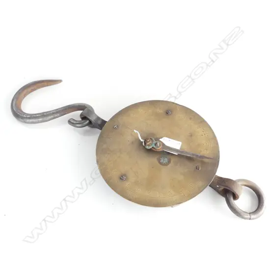 VINTAGE SALTERS SPRING BALANCE & HOOK H.480mm / 195mm dia