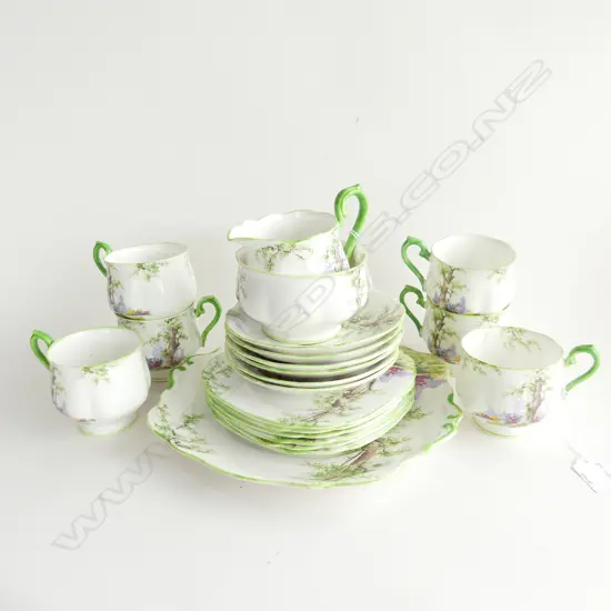 ROYAL ALBERT UNDER THE GREENWOOD TREE /6 TRIOS/JUG /BOWL AND SANDWICH PLATE