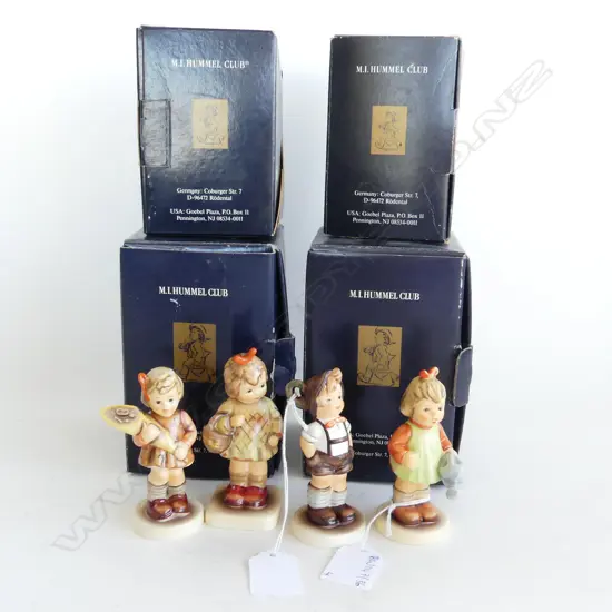 4 HUMMEL FIGURINES; FOR KEEPS, I BROUGHT YOU A GIFT, A SWEET OFFERING, NATURES GIFT H.100mm ALL BOXED