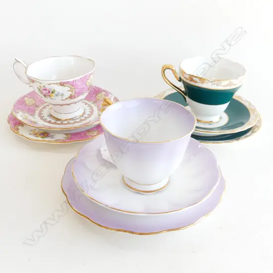 3 FANCY CUP SAUCER & PLATE SETS: 2 ROYAL ALBERT