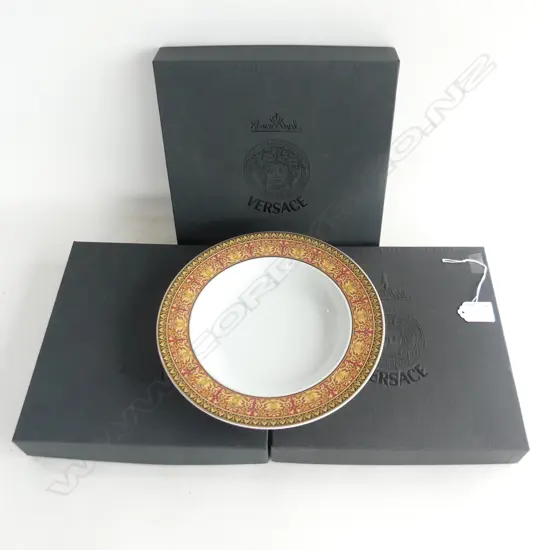 3 BOXED ROSENTHAL VERSACE ‘MEDUSA’ SOUP PLATES, DIA.230mm