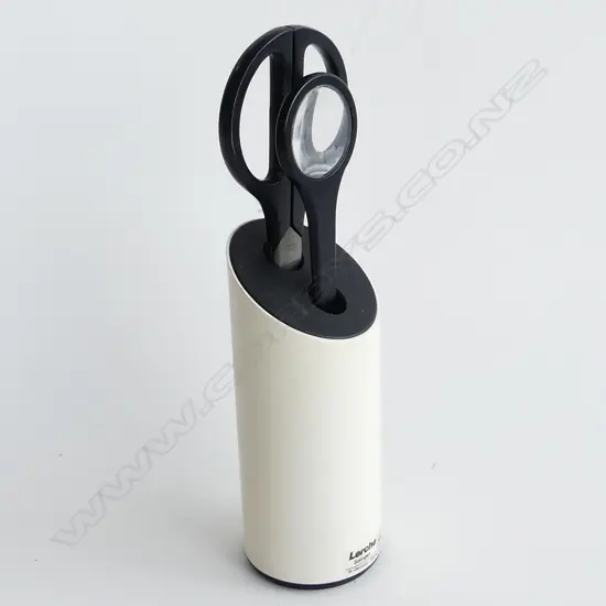 DESK SET SCISSORS & MICROSCOPE IN STAND BY LERCHE SOLINGEN W. GERMANY H.195mm