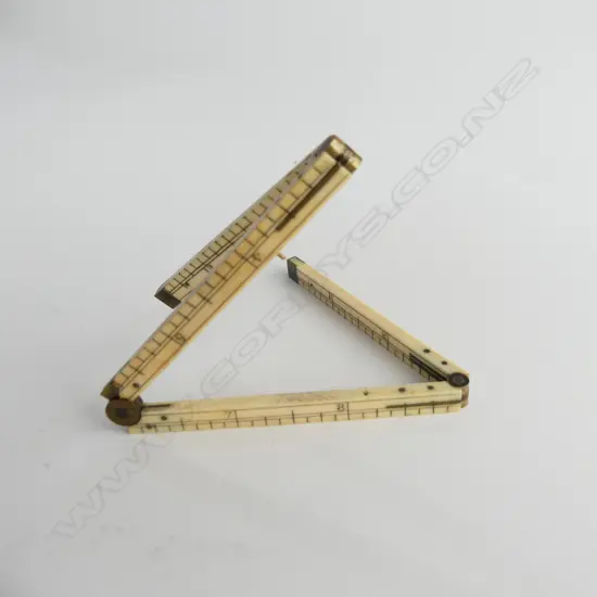 c1900 IVORY 12" 4 FOLD RULE small loss