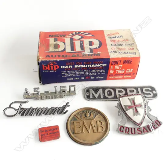 BOXED BLIP AUTO ALARM WITH ASST CAR BADGES