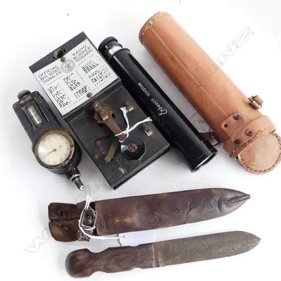 OFFICIAL BOY SCOUT SIGNALER/PROBATOR/KNIFE AND CASED TELESCOPE L 180 MM