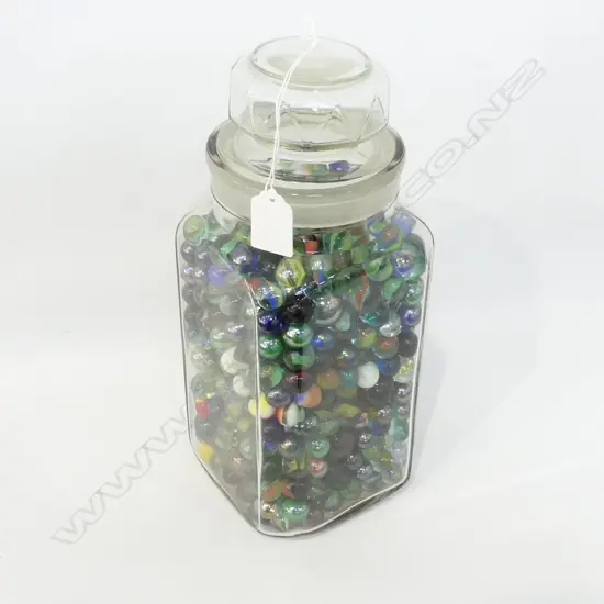 VINTAGE LOLLY JAR w. 500 MARBLES H.300mm