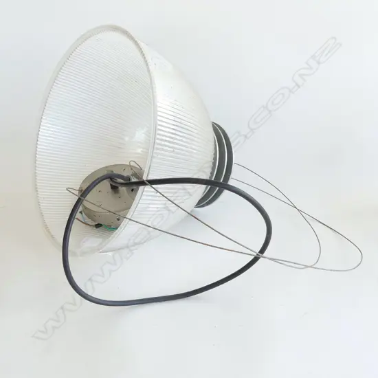 OLD INDUSTRIAL HOLOPHANE GLASS CEILING LIGHT DIA 315MM