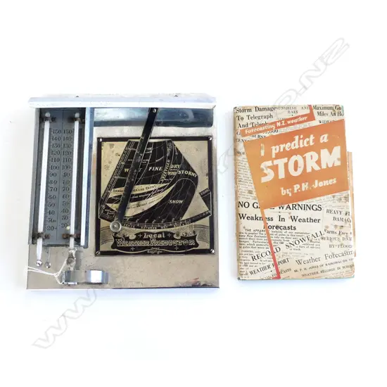 1930s JONES LOCAL WEATHER PREDICTOR, NZ INVENTION w. BOOK & INSTRUCTIONS H.250mm
