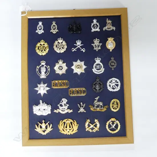 FRAMED MILITARY CAP BADGES (RESTRIKES) 340x265mm