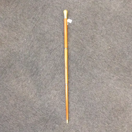 BRASS & HARDWOOD 3 SECTION DISMANTABLE WALKING STICK