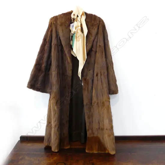 BROWN SQUIRREL FUR COAT + SCARF