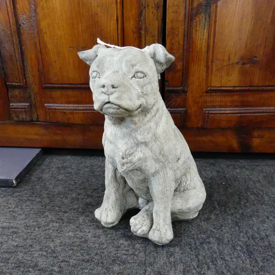 CONCRETE GARDEN STAFFORD BULL TERRIER H.300mm