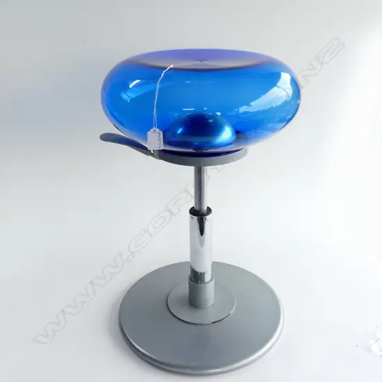MAMBO DESIGN CLEAR BLUE ACRYLIC 'BUBBLE STOOL' MADE IN ITALY 2002 H.600mm