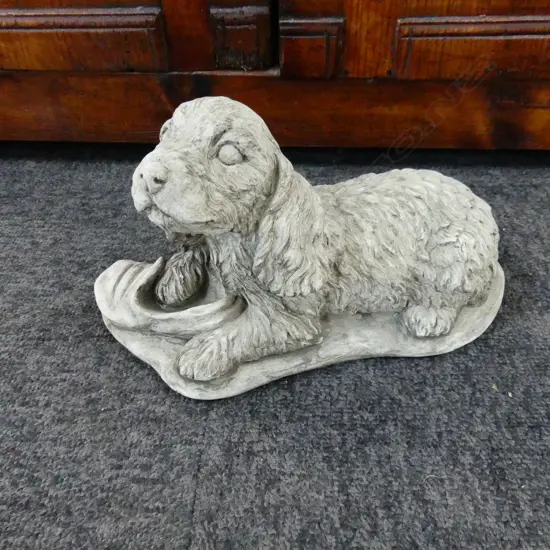 CONCRETE GARDEN SMALL LYING PUPPY L.250mm
