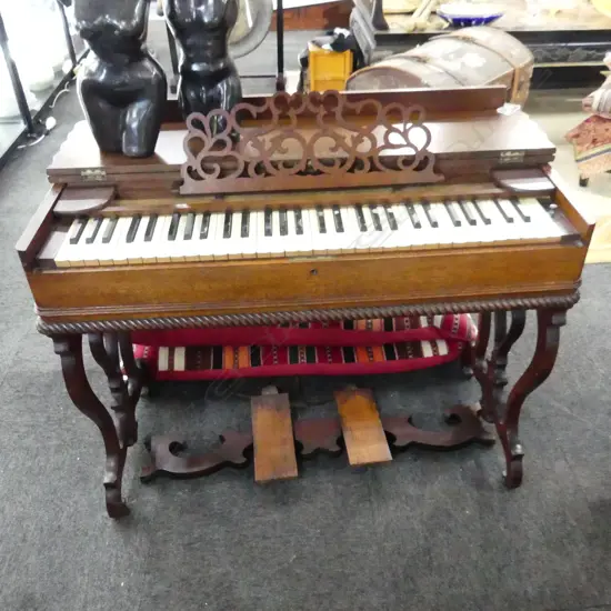 ANTIQUE FOLDING PIANO BY WATERS NEW YORK 955x490x760mm