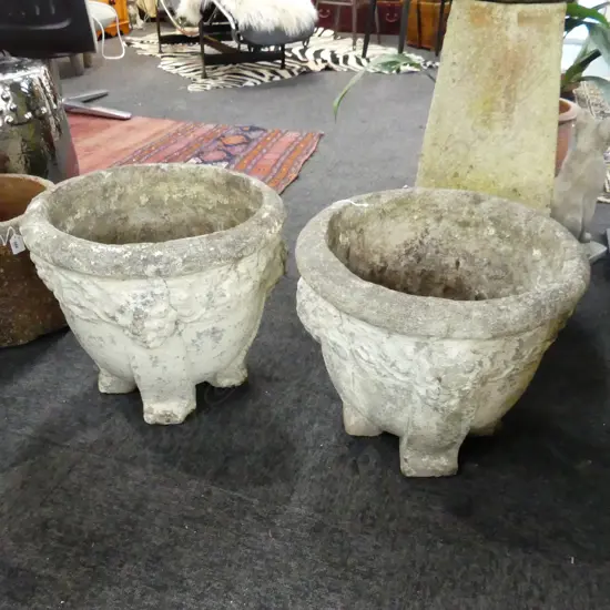 PR LG OLD CONCRETE GARDEN POTS  350 X 410MM