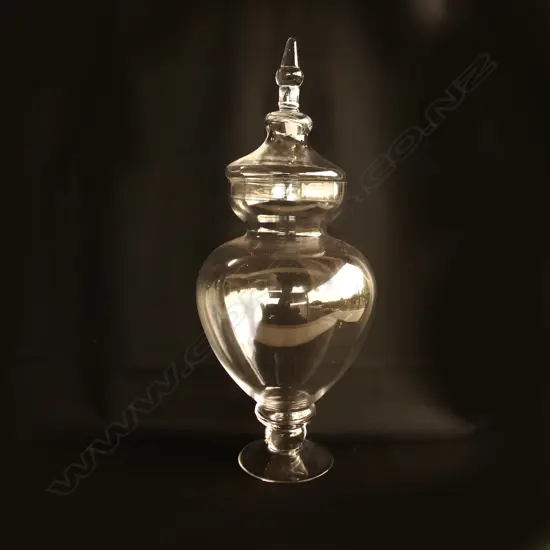 LG BALUSTER GLASS LIDDED JAR H.800mm