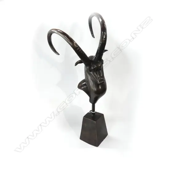 BRONZE ANTELOPE BUST ON STAND H.500mm