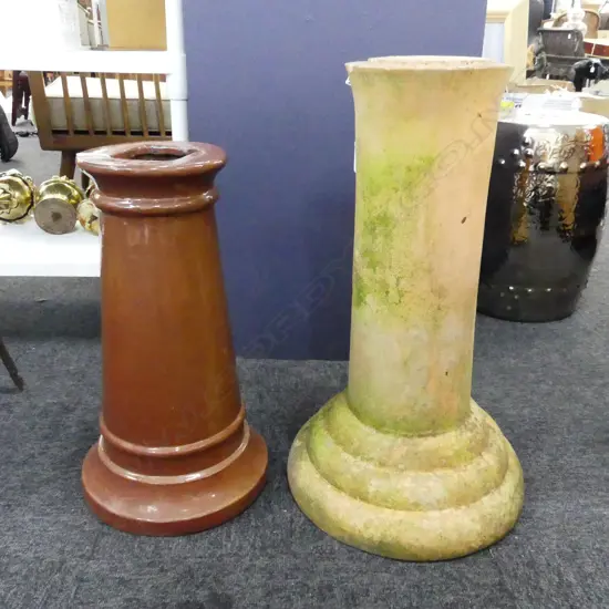 2 BIRD BATH PLINTHS H.590 / 470mm