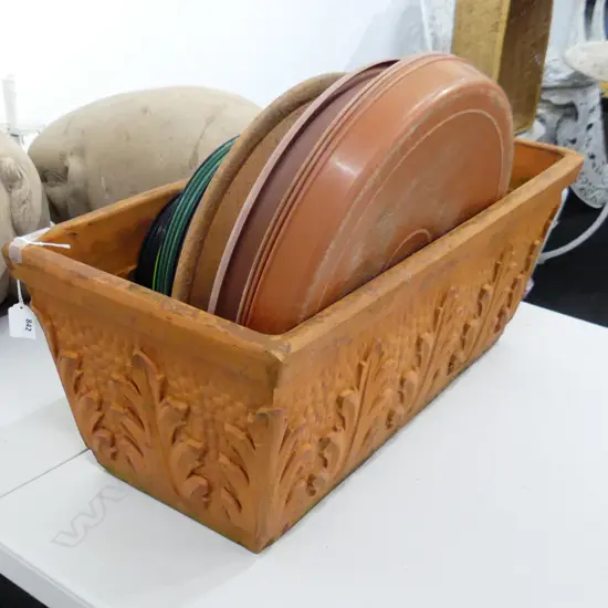 RECTANGULAR TERRACOTTA PLANTER + ASST. PLANT POT TRAY PLATE BASES