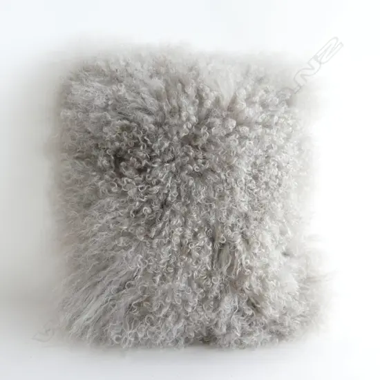 TIBETAN GREY LAMB CUSHION, WITH INNER   430 X 430MM