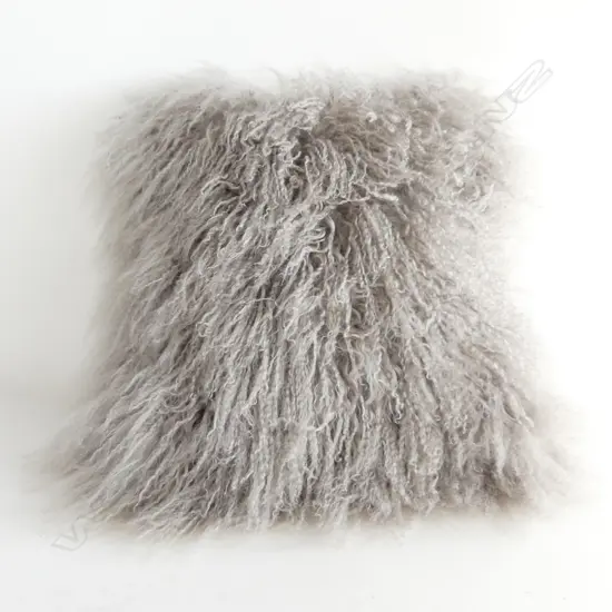 TIBETAN FAWN COL. LAMB CUSHION COVER, WITH INNER, 430 X 430MM