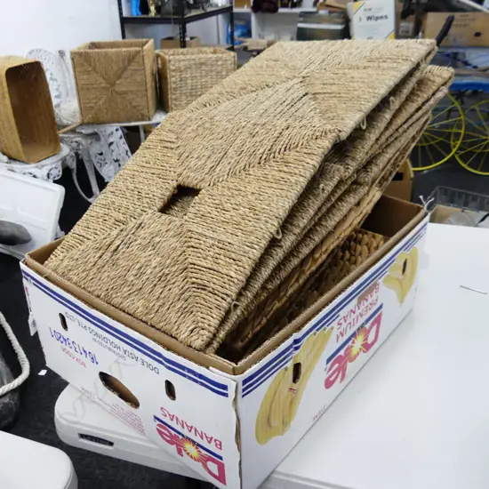 BOX LOT FOLDING WOVEN STORAGE BOXES