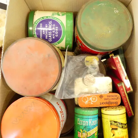 BOX LOT VINTAGE TINS