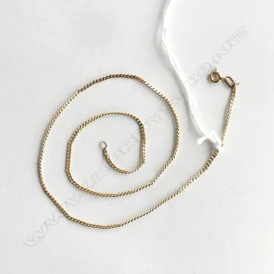 9CT GOLD FINE LINK CHAIN L.400mm. 3.2gms